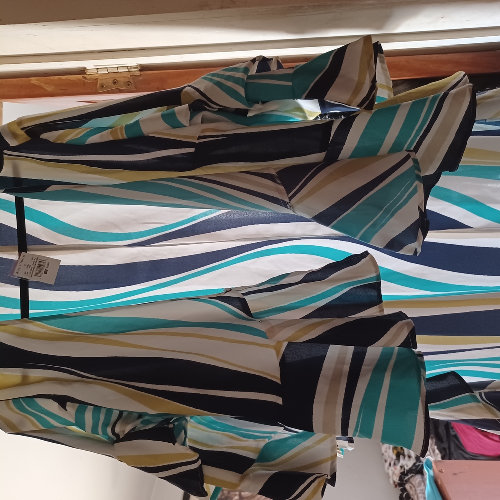 Vibrant Striped Blouse with Flared Sleeves